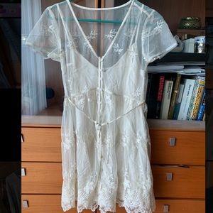 White lace abercrombie and fitch dress sheer